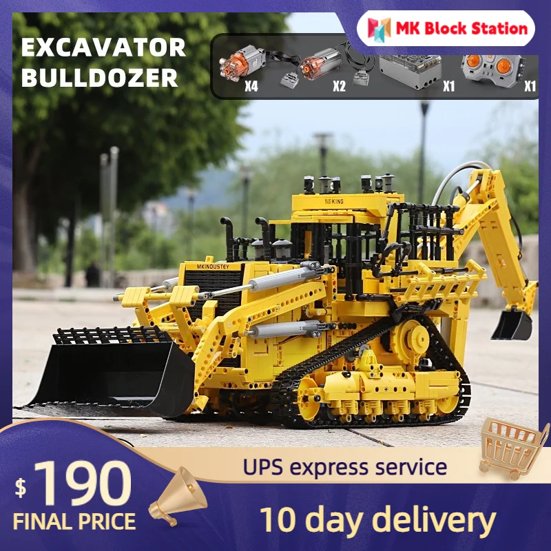 Mould King 17023 RC Pneumatic Bulldozer with 3963 pieces