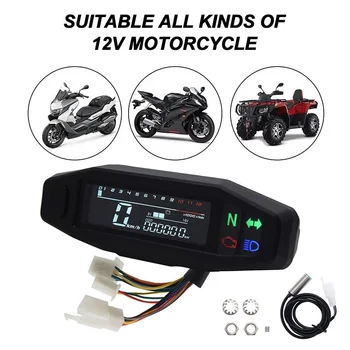 Universal Digital Motorcycle Speedometer Oil Gauge Tachometer Meters Instrument Cluster Turn Signal Light Indicator 1