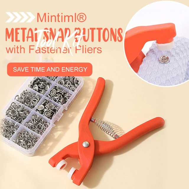 Mintiml®Pinza Tool 50/100 Set bottoni automatici in metallo da 9.5mm bottoni  a pressione a punta cava/solida elementi di fissaggio a scatto per  l'installazione di borse per vestiti - AliExpress