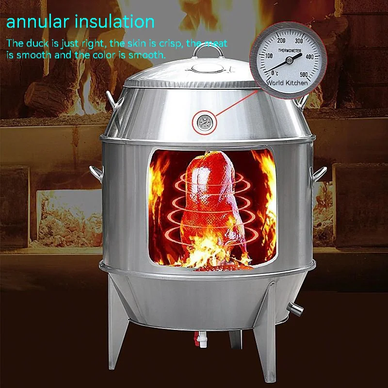 Charcoal Roast Duck Oven Commercial Stainless Steel Meat Roasting Stove Double Layer Duck Goose Roaster 90CM 2