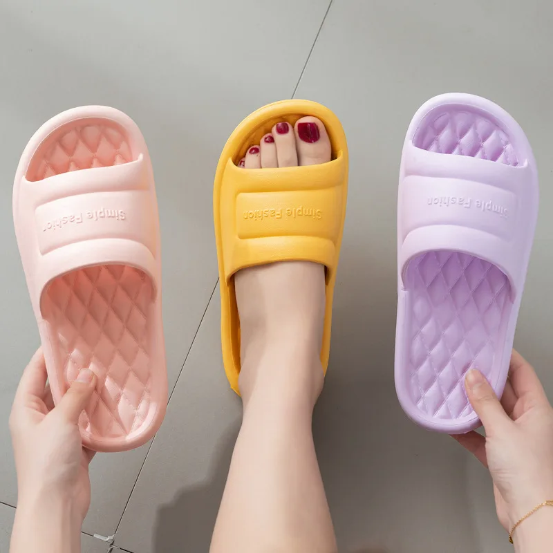 

Summer Home Slippers Women Simple Fashion EVA Sandals Couples Anti-Slip Unisex Bathroom Shoes Indoor 2023