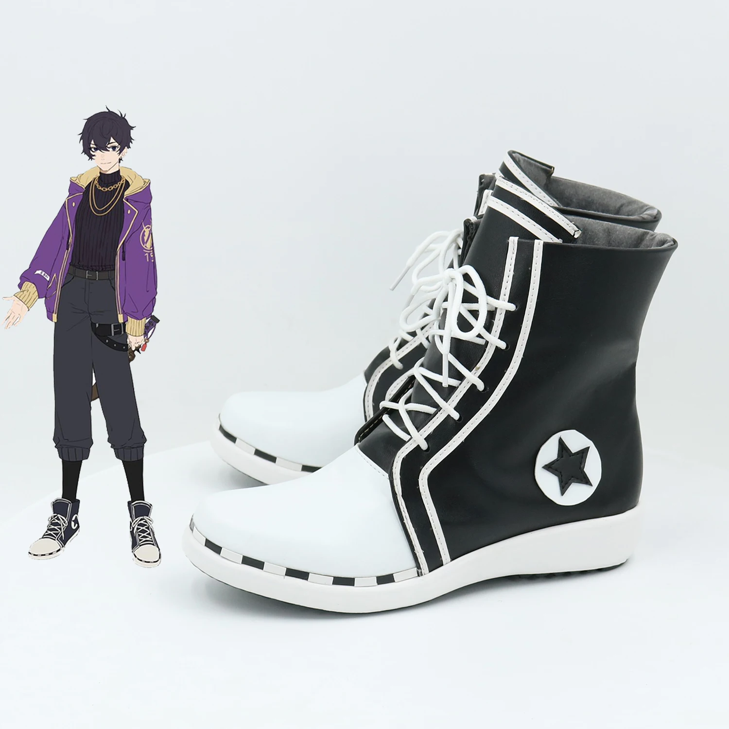

VTuber Mysta Rias Cosplay Shoes Boots Mysta Rias Party Shoes Wig Glasses NIJISANJI VTuber Luxiem Cosplay F Halloween Party Shoes