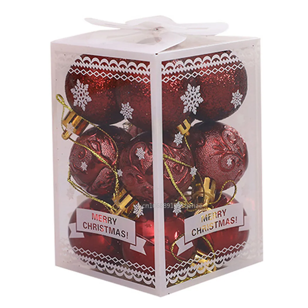 thumbnail image 1 of 12 piezas de bolas de Navidad de 4 cm, bolas de árbol de Navidad, colgantes de plástico para decoración, accesorios de decoración para fiesta de Navidad de 2024, 1 of 5