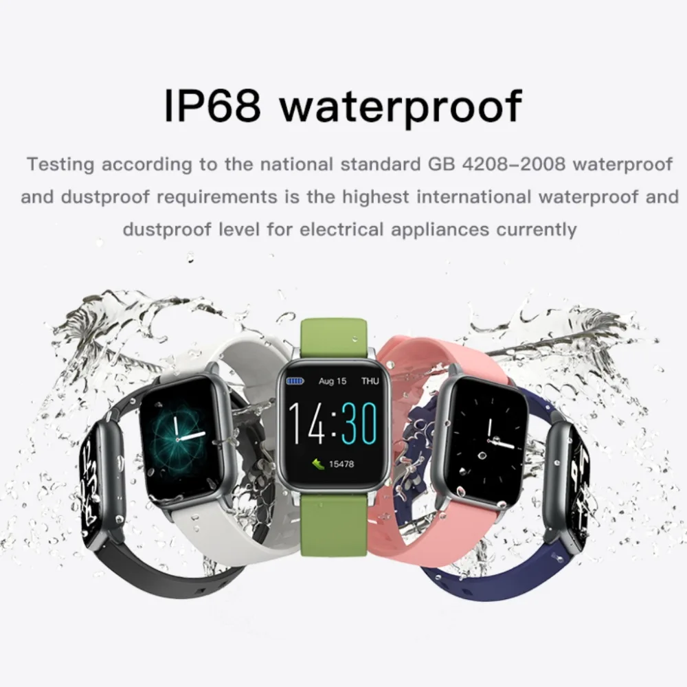

Focustar Runmifit S50 New 2022 Exercise Smart Watch Fitness Health Trackers 8 Colors IP68 Waterproof with Heart Rate and Sleep M