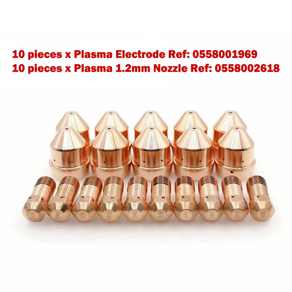 

0558001969 Electrode & 1.2mm 0558002618 Plasma Nozzle Tip For Es-ab PT-32 PT32EH Plasma Cutting Torch 20pcs