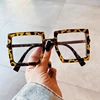 Oversized Eyeglass Frames For Women Trendy Blue Light Blocking Big Square Reading Glasses Men Transparent Fashion Eyewear +1.75 3
