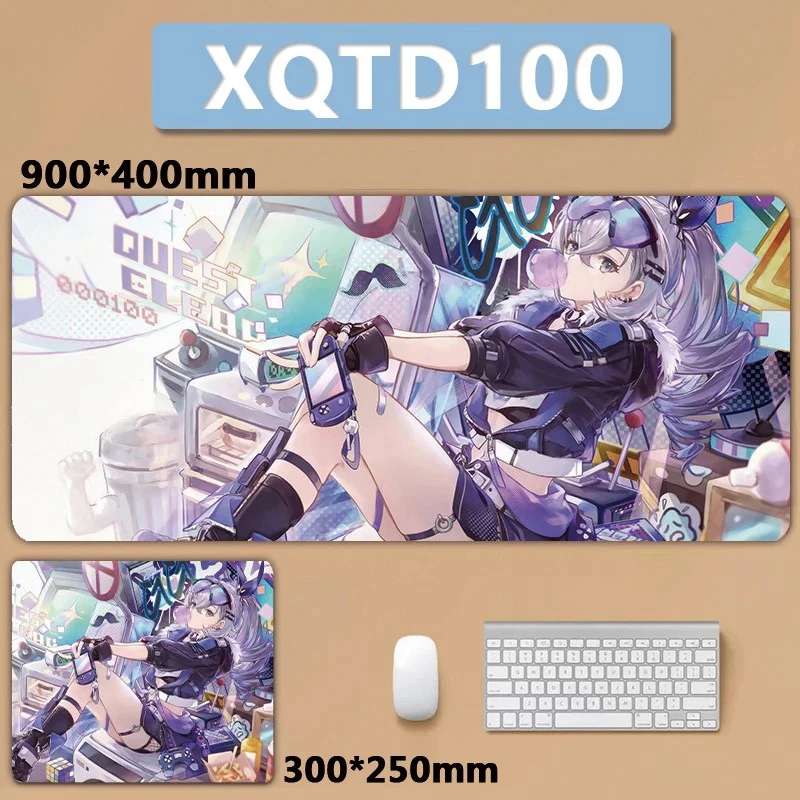 Honkai-star Rail Silver Wolf Grande Mousepad Teclado Pad Mouse Pad Prata Xxl - Imagem 5