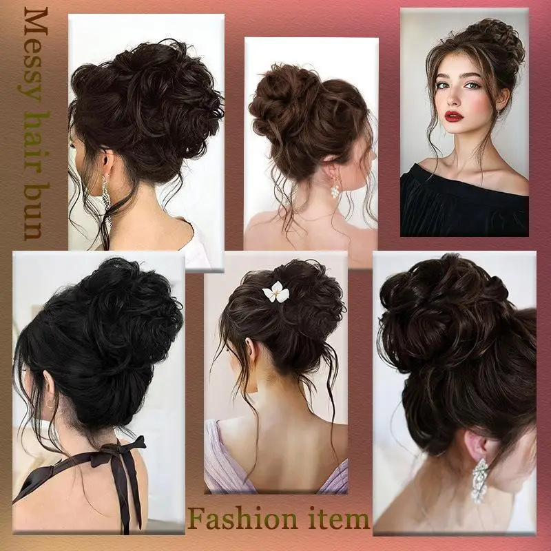 Nuovo! Coda di Cavallo Sintetica con Clip, Chignon Naturale Voluminoso Riccio per Donna, Accessorio per Capelli per Aumentare il Volume, Strumento di Styling Realistico - immagine 4