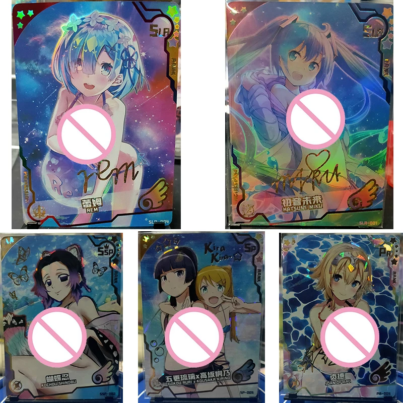 

limited Goddess Story girl party swimsuit rare SP SSP card Rem Hatsune Miku Anime figure collection card board game toy Gift