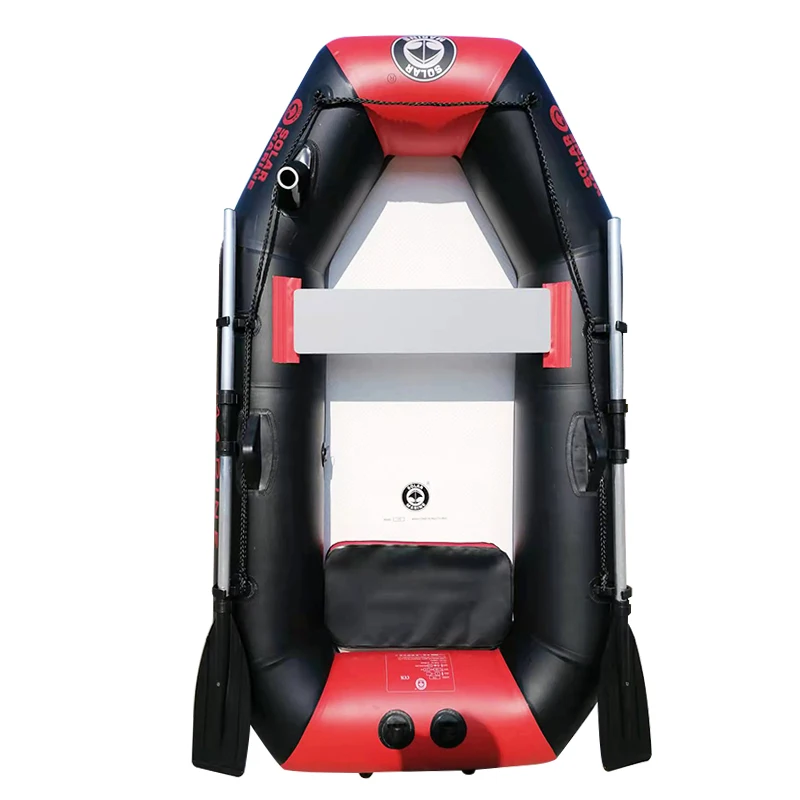 Solar Marine 1.75 M Rowing Boat with Air Mat Single Inflatable Kayak For Fishing Water Play Entertainment