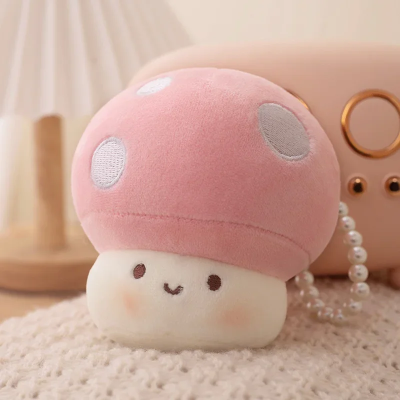 thumbnail image 1 of 10CM Cute Small Mushroom Plush Toy Creative Stuffed Pendant Doll Red Mushroom Keychain For Kids Girls Holiday Gifts, 1 of 5