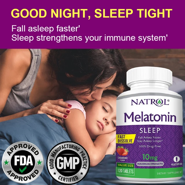 Melatonin Instant Tablets, Vitamin B6, Helps Promote Better Sleep