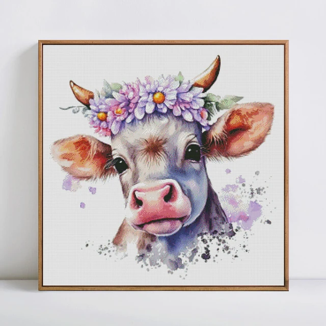 Cow embroidery kit