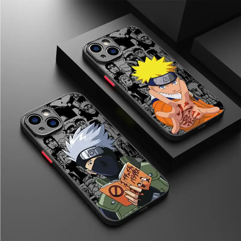 Чехол удзумакис N-Narutos для Apple iPhone 15 11 14 13 12 Pro 7 XR X XS Max 8 Plus 6 6S SE 2022 15Pro, черный матовый чехол для телефона