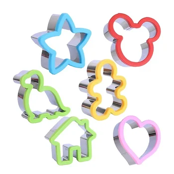 Hot Animal Dinosaur Star Heart Shape Stainless Steel Bread Mould Metal Cookie Cutters Mold Baking Sandwich Cutter Set for Kids 2