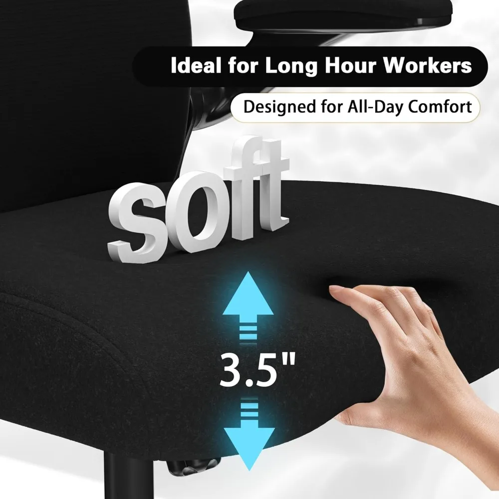 Ergonomic Office Chair with Headrest & Lumbar Support, Mesh High Back Computer Task Chair for Home Office