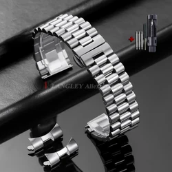 Universal Solid Stainless Steel Watch Strap - Premium Curved End Wristband - 20mm (Silver)
