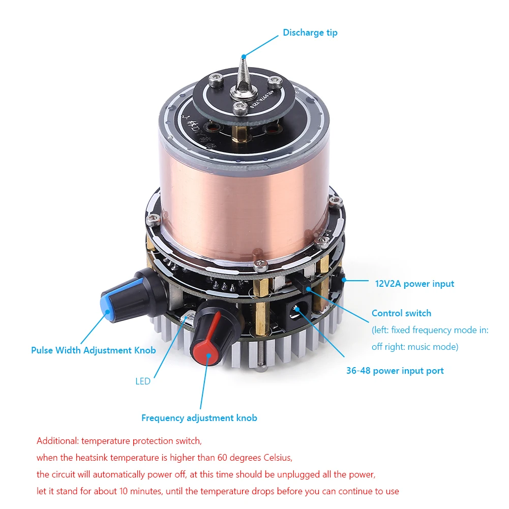 1/2 stücke Bluetooth Musik Tesla Spule Arc Plasma Lautsprecher