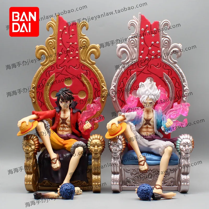 

32cm Anime Action Figureone Piece Monkey D Luffy Sitting Position Throne Resin Statue Gk Collection Model Kids Gift Decoration