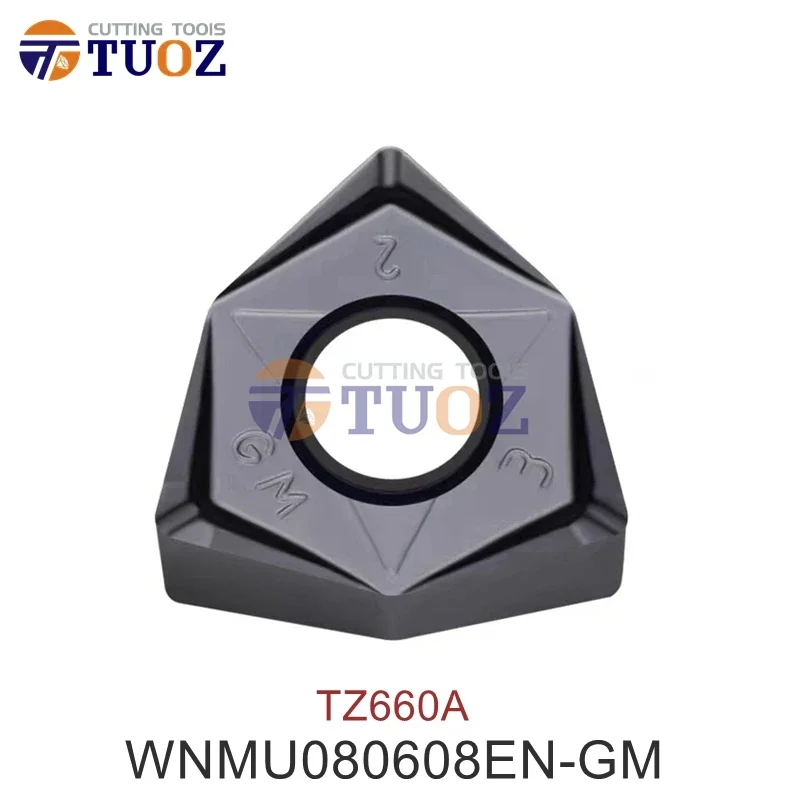 

TUOZ Carbide Inserts WNMU080608EN-GM WNMU 080608 EN GM Double-Sided Hexagonal 90 Degree Right Angle Fast Feed Milling Tool Blade