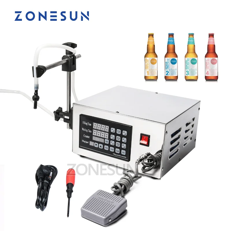 

ZONESUN электрическая машина для розлива жидкости, наполнитель соевого масла, соевого соуса для бутылок, комбайн для продуктов, полуавтоматический насос KC280