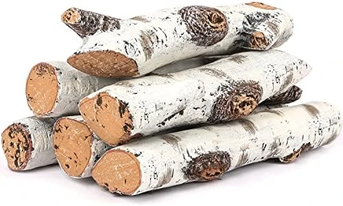 White Birch Log Set for Fireplace