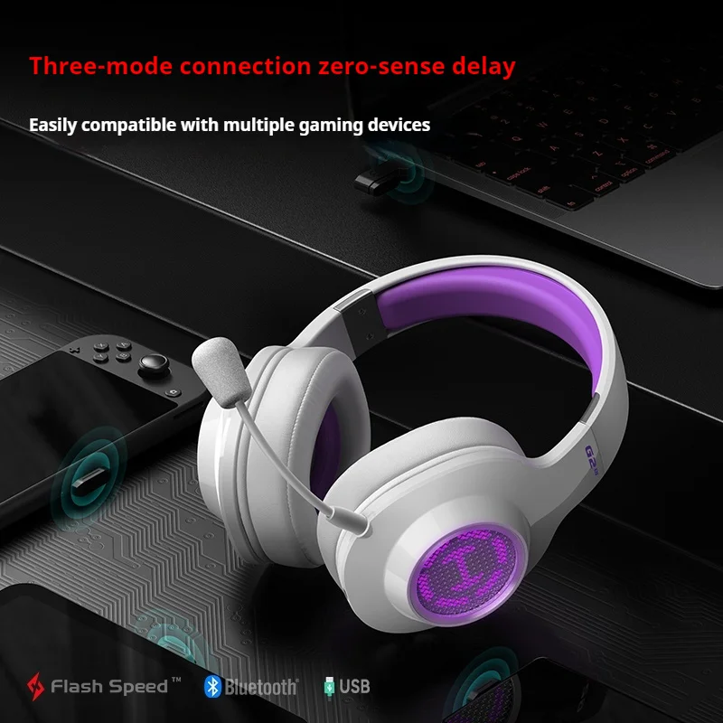 Hecate G2 Wireless 7.1 Sound Earphones Laptop Desktop Compute 2.4g Gaming Hifi Multifunctional E-Sports Gaming Headset Gifts