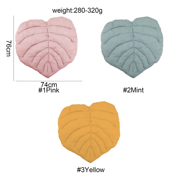 1pc Baby Play Mat Nordic Cotton Leaf Leaves Blanket Soft Rugs Child Crawling Blanket Cartoon Baby Play Mats Kid Room Decoration 2