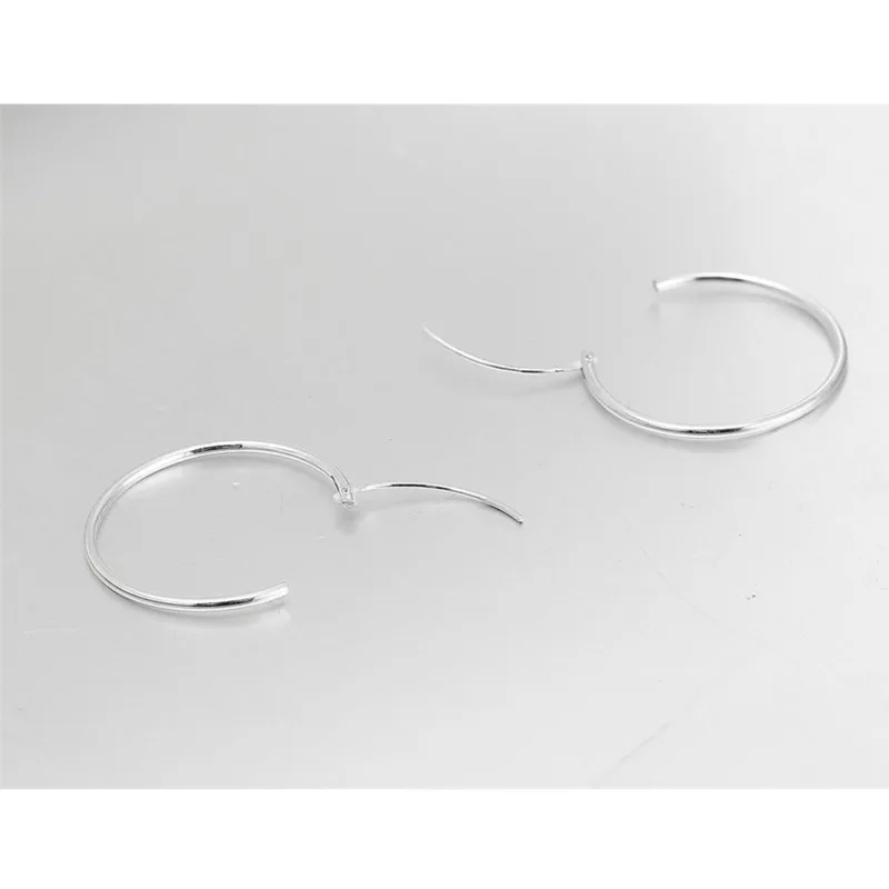 7mm-25mm Real 925 Sterling Silver Round Circles Small Endless Hoop Earrings For Women Girls Piercing Body Jewelry Gift 4