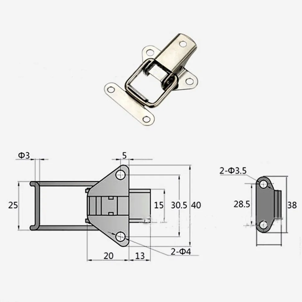 4pcs Stainless Steel Clasp Case Clip Buckles Loop Suitcase Box Trunk Latch Lock Guitar 5.5x3.8cm Anti Corrosion Door Hardware