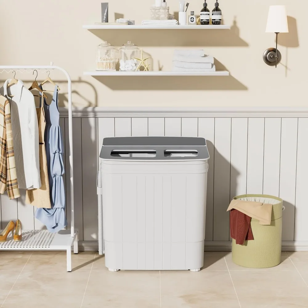 Portable Washing Machine 17.6 Lbs Compact Twin Tub Washer with Spin Cycle Washer and Dryer Combo 2