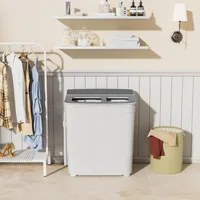 Portable Washing Machine 17.6 Lbs Compact Twin Tub Washer with Spin Cycle Washer and Dryer Combo 2