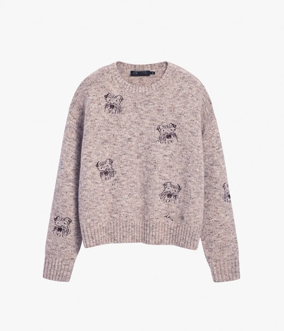 Europäischer und amerikanischer originaler spanischer Luxus, brandneuer Strickpullover für Damen, Schwerindustrie, Stickerei, bedruckt, böhmischer Stil – Detail 6