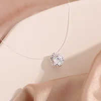 Transparent Fishline Women's Chokers Crystal Ball Pendants Shiny Luxury Wedding Neck Jewelry Fashion Neck Accessories Collar - Image 4