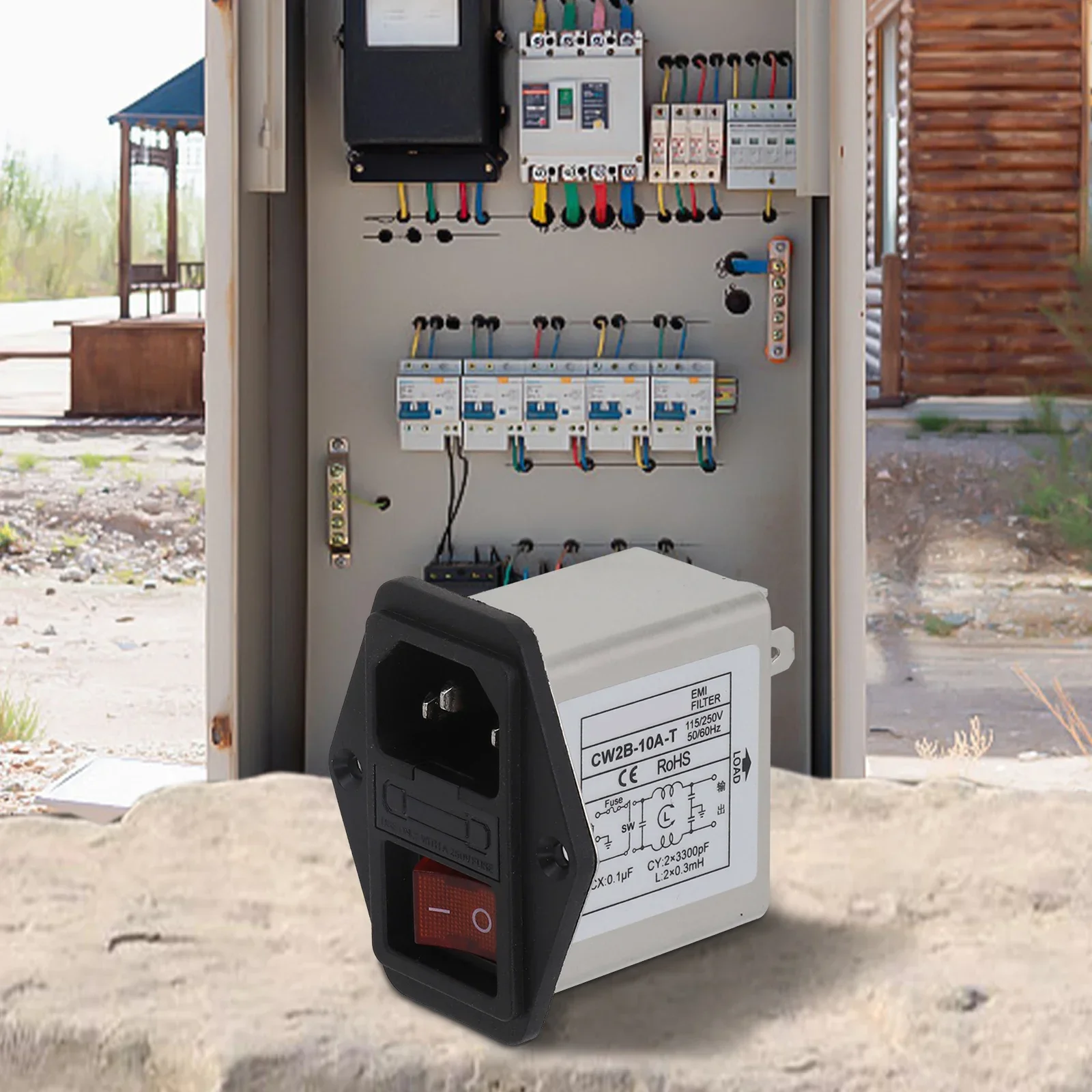 IEC Socket Type Power Filter CW2C-3A-T,CW2B-6A-T,CW2B-10A-T,CW2C-6A-T,CW2B-3A-T,CW2C-10A-T With Light Safety Switch