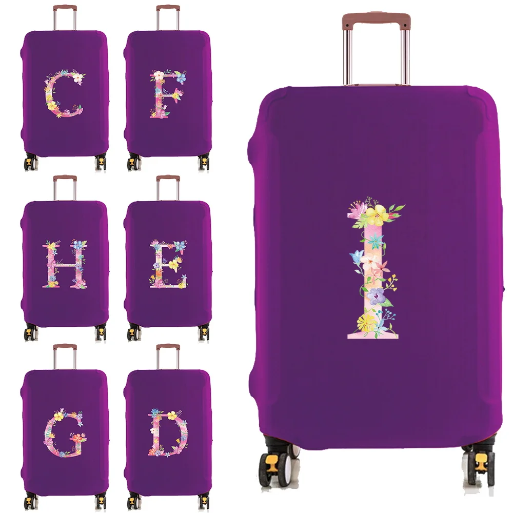 Suitcase Protective Covers Elastic Luggage Dust Cover Pink Letter A B C D Print for 18"-32" Baggage Travel Bag Case Accessories