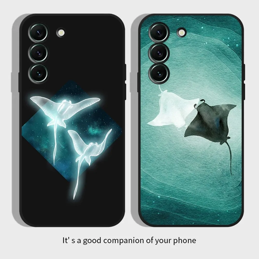 Custodia Per Telefono Ocean Animal Manta Ray Per Samsungs23,S22,S21,S20 Ultra Pro S10,S30Plus,20 Cover Ultra Nera