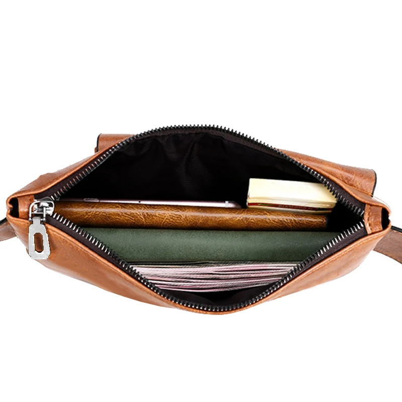 Mens PU Waist Bag for Business Travel