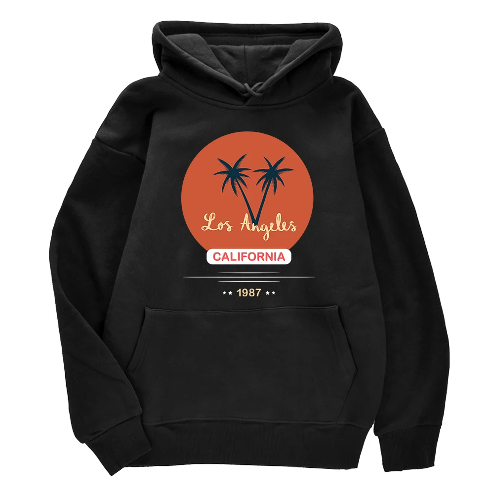 

Holiday Time In Los Angeles, California, 1987 Print Hoodie For Men Hip Hop Loose Clothes Tight Hooded Personality Couple Top