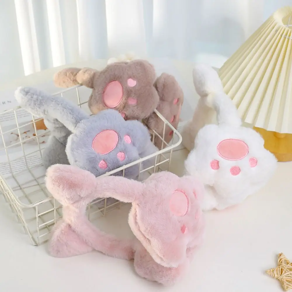 Earcap Cat Plush Earmuffs Comfortable Anti-Wind Cat&rsquo;s Paw Ear Warmers Cold Protection Keep Warmer Cute Ear Cover Riding