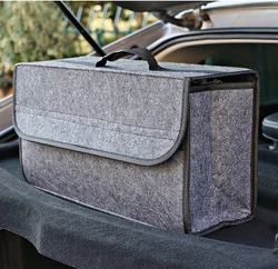 Caja de almacenamiento plegable de gran capacidad para maletero de coche, organizador de almacenamiento de tela de fieltro para Interior de automóvil, bolsas contenedor de limpieza