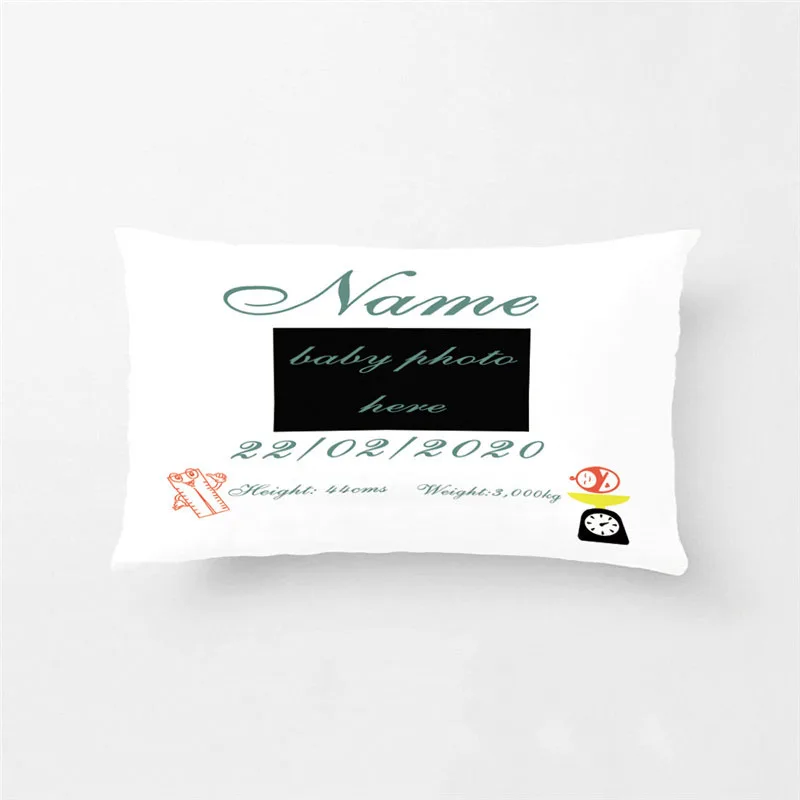 Personalized Baby Birth Pillow Case New Baby Welcome Gift, Decorative Cushion Cover Girl Pillow Case Name Pillowcase