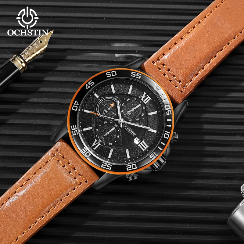 Ochstin original brand new pilot series casual simple multi-functional quartz movement luminous men's quartz watch