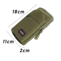 Outdoor Double Layer Nylon Waist Bag - Men's Belt Bag for Phone, Camping, and Hunting Essentials (Single Green)