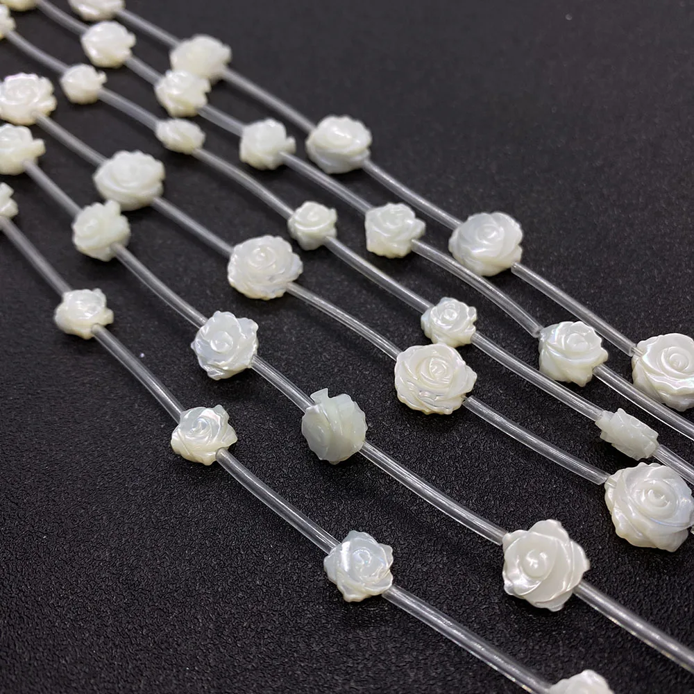 

5pc Natural Shell Carving Flower Shaped Bead Shaped Mother of Pearl Loose Beads Fashion Jewelry Earrings DIY Hairpin Accessories