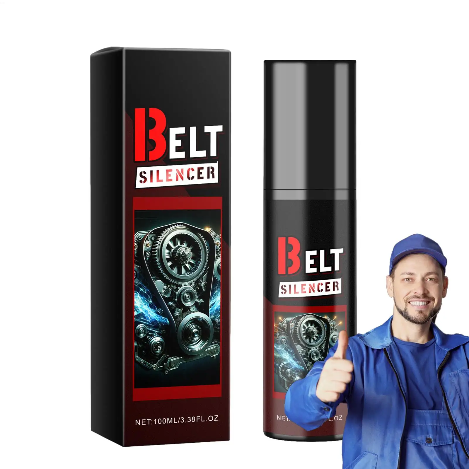 Belt Noise Spray 100ml Prolongs Belt Life Engine Belt Spray-On Dressing Noise Lubrication Protection Friction Reducer