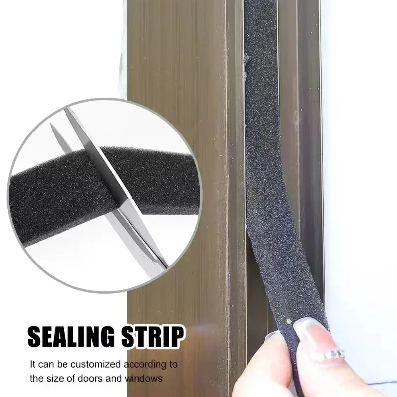 Foam Door Window Sealing Strip Weather Stripping Self-Adhesive Soundproof Windproof Dustproof Draught Insulation Tape