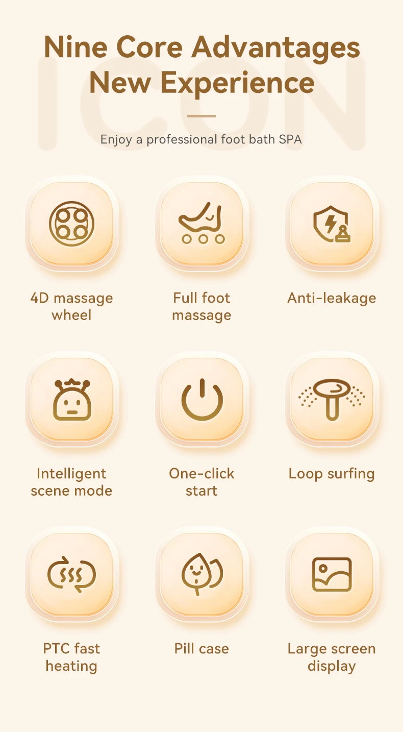 Description Picture 3 of itemNew Design Foot Bath Washing Machine Basin Electric Heating Foot Bath Shiatsu Foot Massage Spa Massager Portable Pedicure Bowl