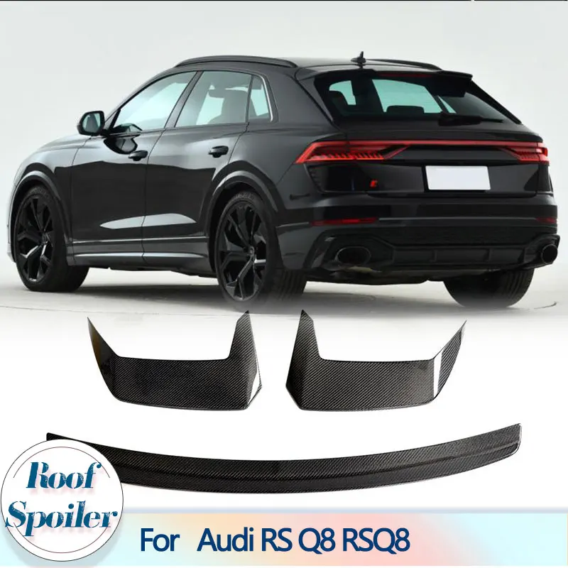 

Car Rear Roof Spoiler Wings For Audi RS Q8 RSQ8 Sport Utility 4-Door 2020-2023 Carbon Fiber Racing Rear Roof Wing Lip