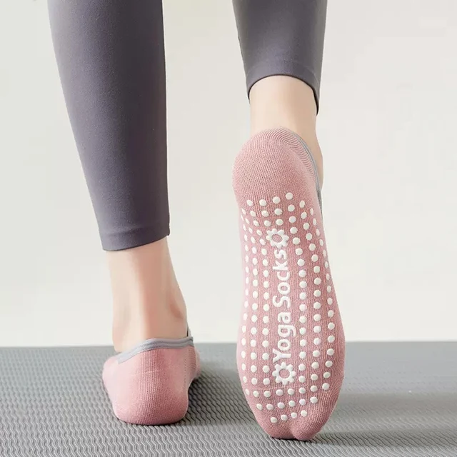 Breathable Towel Bottom Yoga Socks Women Silicone Non-Slip Bandage Pilates Sock Ladies Ballet Dance Fitness Workout Cotton Socks 4